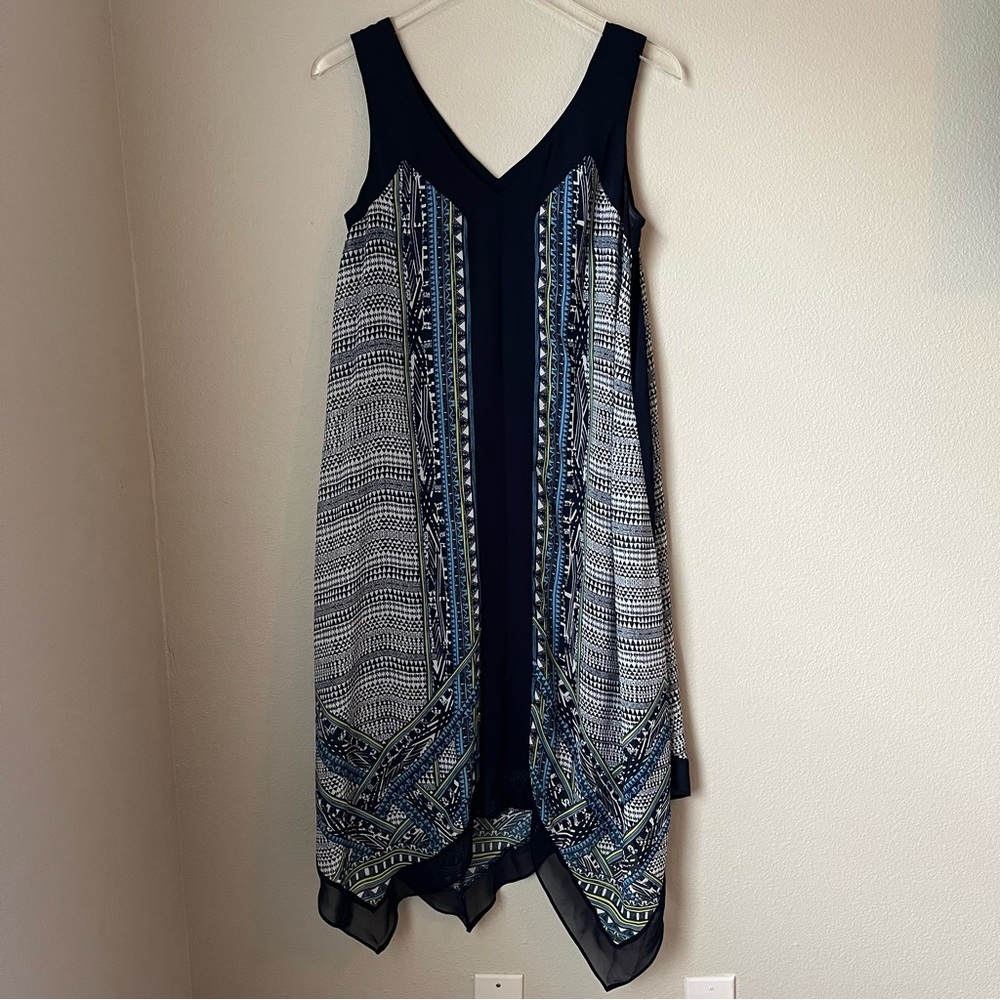 AGB Multicolor Geometric V-Neckline Dress Size 8
